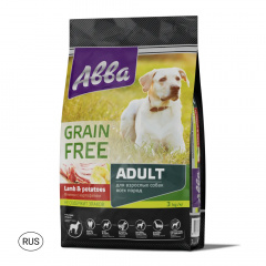 Grain Free Сухой корм беззерновой для взрослых собак всех пород, с ягнёнком и картофелем, 3 кг