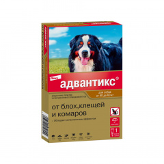Адвантикс 600С Капли от блох и клещей для собак от 40 до 60 кг, 1 пипетка